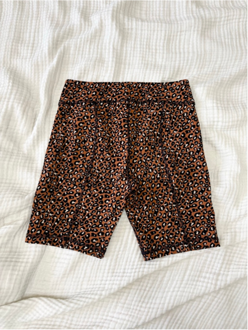 Women's Free People Brown Black Leopard Print Bike Shorts S Rayon - Picture 2 of 10